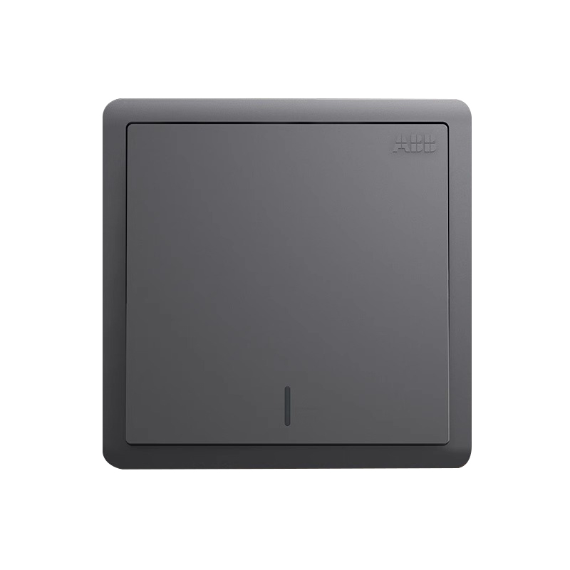 abb开关插座面板 明致系列灰色 一位中间带荧光开关 10ax,灰色 aq119